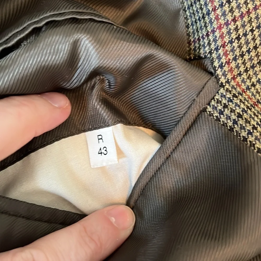 Stanley Blacker Brown Plaid Blazer Size 43R